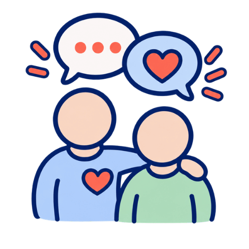 Icon of two people hugging