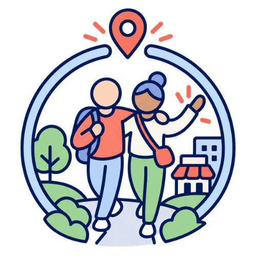 Icon of two people walking