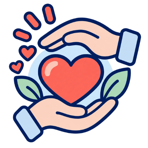 Heart and hands icon