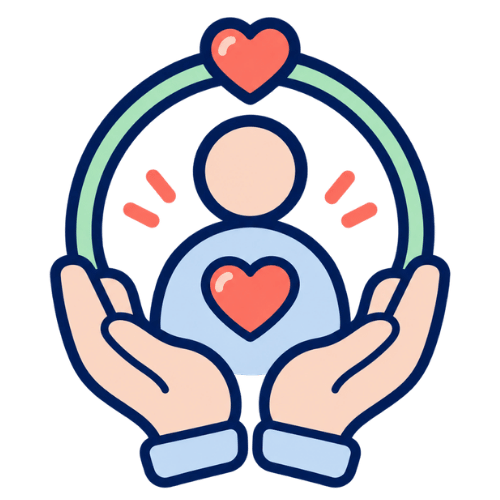 Hands and person icon