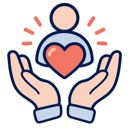 Hand and heart icon