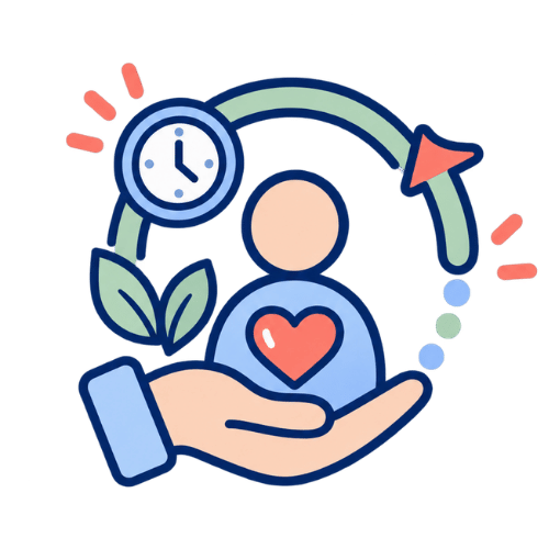 Hand holding person icon